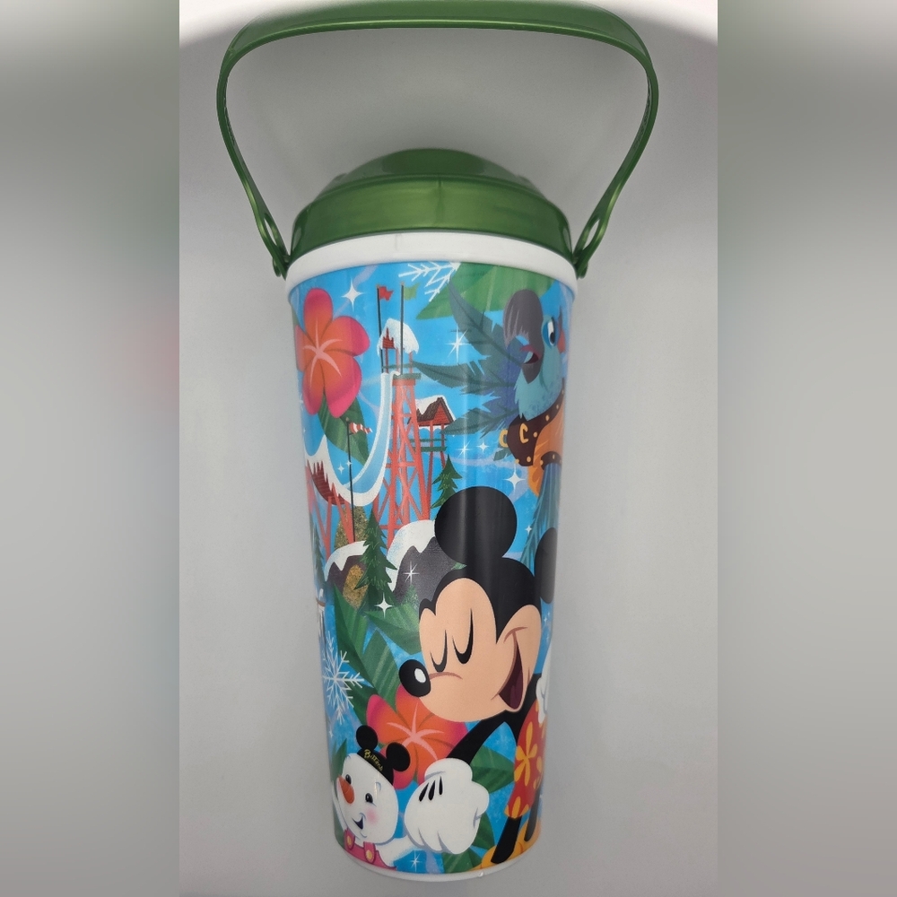Disney Typhoon Lagoon Mickey Mouse Tumbler with Green Lid And Straw